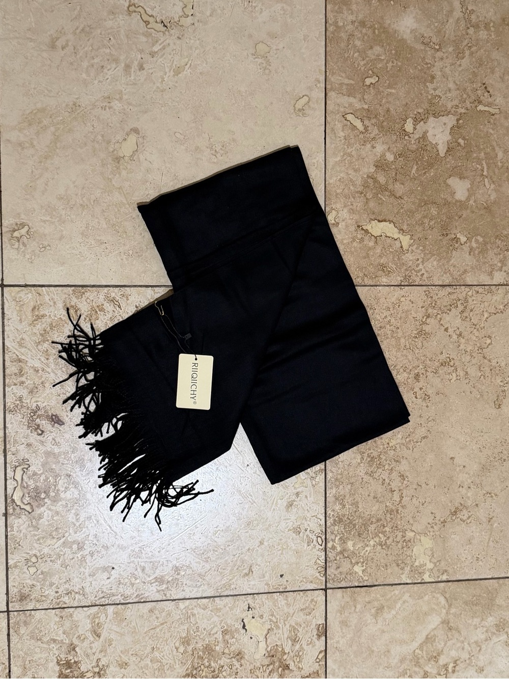 Black Fringed Scarf